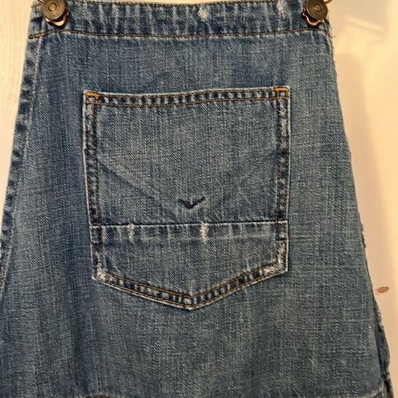 Hudson Florence Factory Blue Distressed Denim Frayed Shortalls Festival Concert - Picture 8 of 16